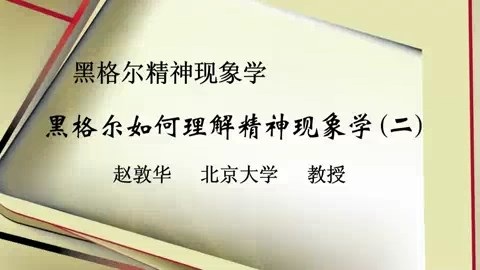 北京大学 黑格尔精神现象学 全11讲 主讲-赵敦华 视频教程