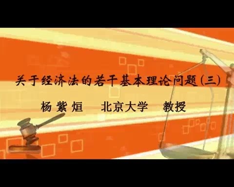 北京大学 关于经济法的若干基本理论问题 全10讲 主讲-杨紫烜 视频教程