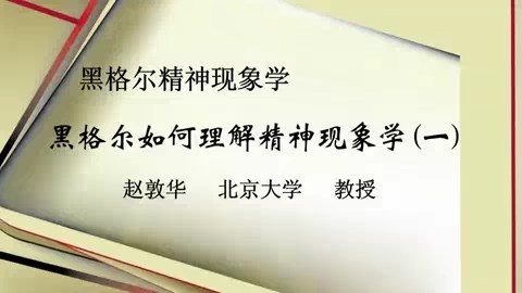 北京大学 黑格尔精神现象学 全11讲 主讲-赵敦华 视频教程
