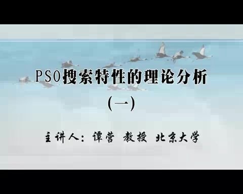 北京大学 PSO搜索特性的理论分析 全16讲 主讲-谭营 视频教程