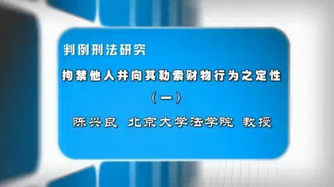 北京大学 判例刑法研究 全41讲 主讲-陈兴良 视频教程