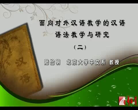 北京大学 面向对外汉语教学的汉语语法教学与研究 全4讲 主讲-陆俭明 视频教程