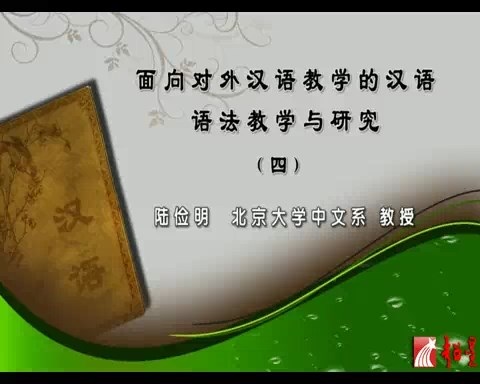 北京大学 面向对外汉语教学的汉语语法教学与研究 全4讲 主讲-陆俭明 视频教程