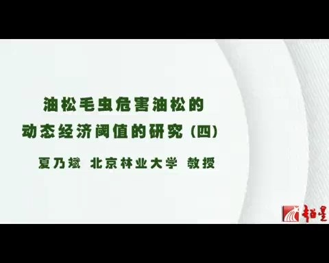 北京林业大学 油松毛虫危害油松的动态经济阈值的研究 全6讲 主讲-夏乃斌 视频教程