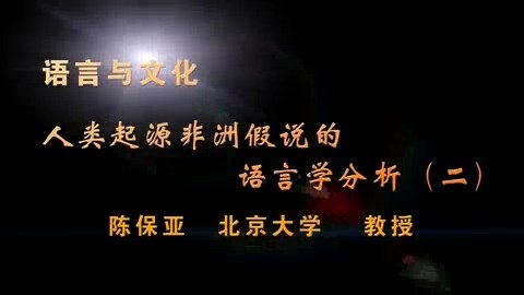 北京大学 语言与文化 全33讲 主讲-陈保亚 视频教程
