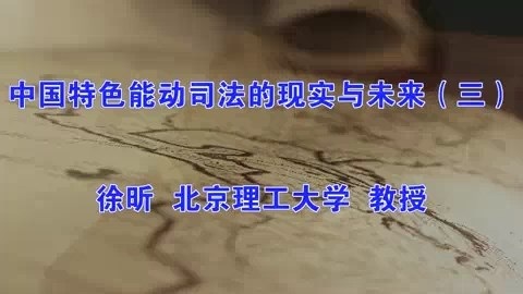 北京理工大学 中国特色能动司法的现实与未来 全5讲 主讲-徐昕 视频教程