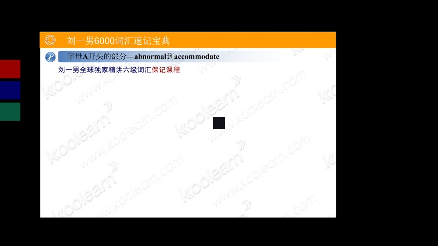 词汇6000独家精讲 全24讲 主讲-刘一男 视频教程