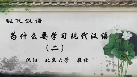 北京大学 现代汉语 全87讲 主讲-沈阳 视频教程