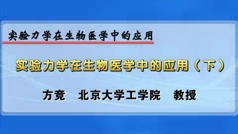 北京大学 实验力学在生物医学中的应用 主讲-方竟 全2讲 视频教程