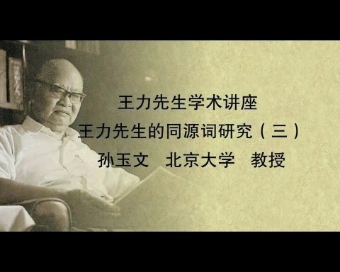 北京大学 王力先生学术讲座-王力先生的同源词研究 全7讲 主讲-孙玉文 视频教程