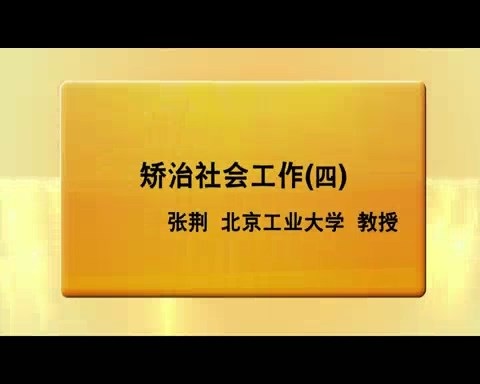 北京工业大学 矫治工作 全36讲 主讲-张荆 视频教程