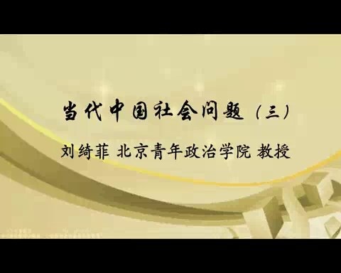 北京青年政治学院 当代中国社会问题 全49讲 主讲-刘绮菲 视频教程