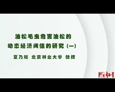 北京林业大学 油松毛虫危害油松的动态经济阈值的研究 全6讲 主讲-夏乃斌 视频教程