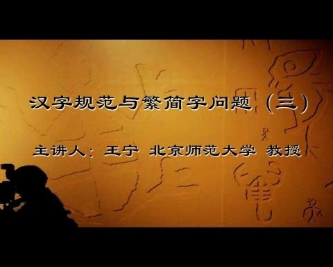 北京师范大学 汉字规范与繁简字问题 全4讲 主讲-王宁 视频教程