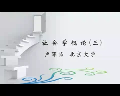 北京大学 社会学概论 全65讲 主讲-卢晖临 视频教程