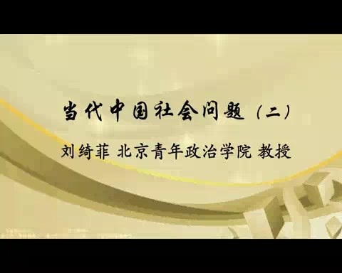 北京青年政治学院 当代中国社会问题 全49讲 主讲-刘绮菲 视频教程