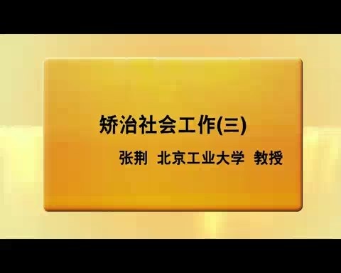 北京工业大学 矫治工作 全36讲 主讲-张荆 视频教程