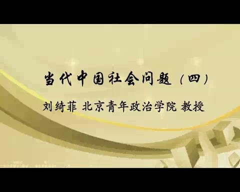 北京青年政治学院 当代中国社会问题 全49讲 主讲-刘绮菲 视频教程