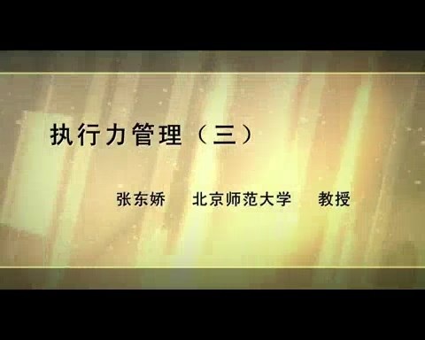 北京师范大学 执行力管理 全6讲 主讲-张东娇 视频教程