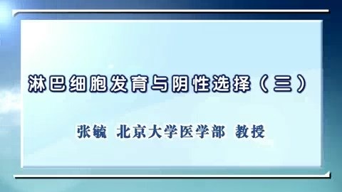 北京大学 淋巴细胞发育与阴性选择 全4讲 主讲-张毓 视频教程