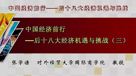 对外经济贸易大学 中国经济前行-十八大经济机遇与挑战 全14讲 主讲-张学谦 视频教程