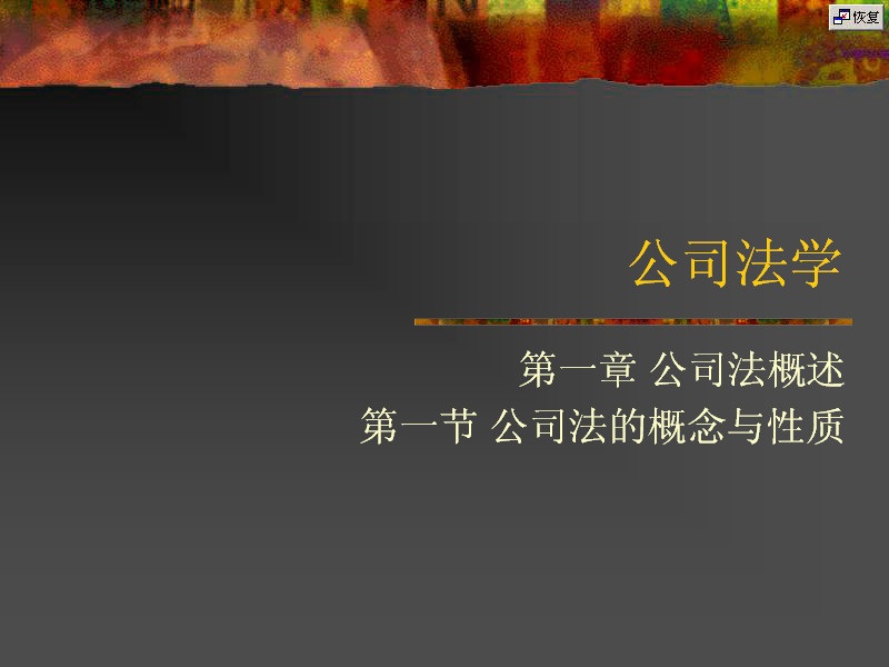 吉林大学 公司法 全48讲 主讲-王彦明 附辅导 视频教程
