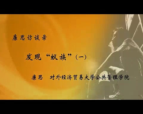对外经济贸易大学 蚁族 全2讲 主讲-廉思 视频教程