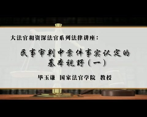 国家法官学院 大法官和资深法官系列法律讲座 全6讲 主讲-毕玉谦 视频教程