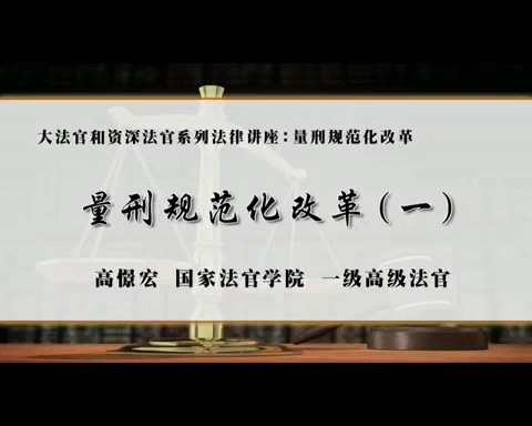 国家法官学院 大法官和资深法官系列法律讲座-量刑规范化改革 全4讲 主讲-高憬宏 视频教程