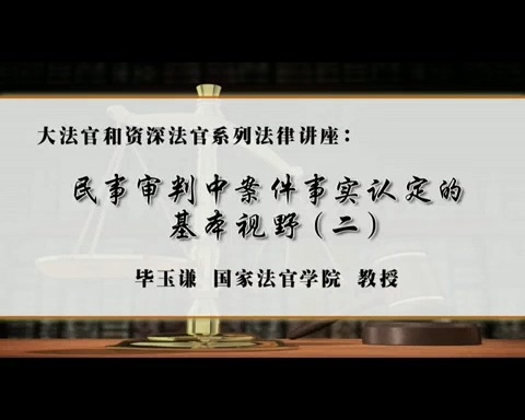 国家法官学院 大法官和资深法官系列法律讲座 全6讲 主讲-毕玉谦 视频教程