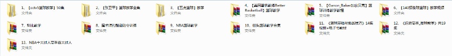 篮球视频教学大全13套 五虎篮球 加农贝克篮球 街球 NBA教学 视频教程