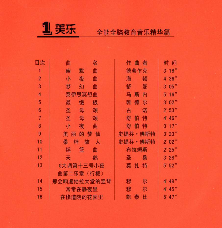 早教胎教系列 美乐音乐精华篇 完整版 全4CD 音乐资源