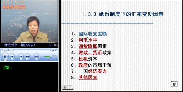 西北工业大学 国际金融 全49讲 主讲-石冬莲 附课件 视频教程