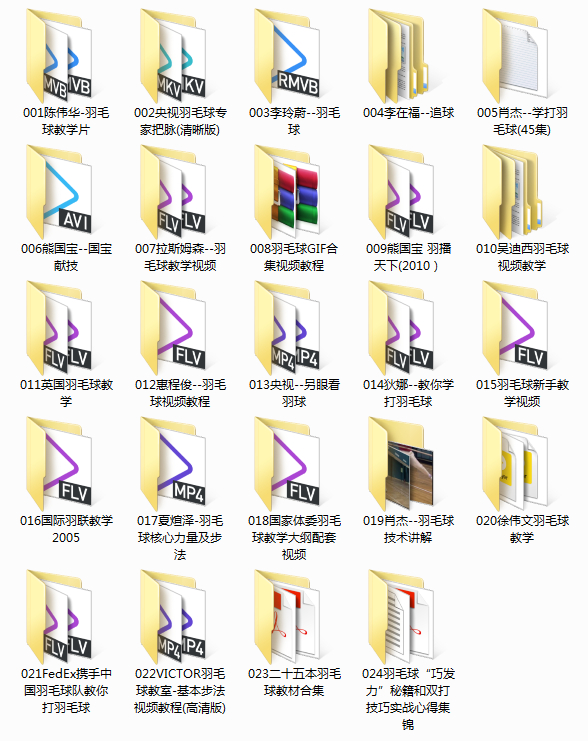 羽毛球视频教程合集(24套) 网内最全的羽毛球教学大全