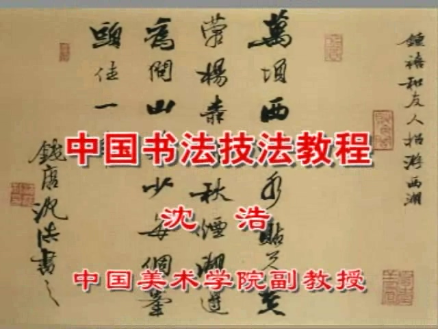 中央美术学院 中国书法技法教程 全4讲 主讲-沈浩 视频教程
