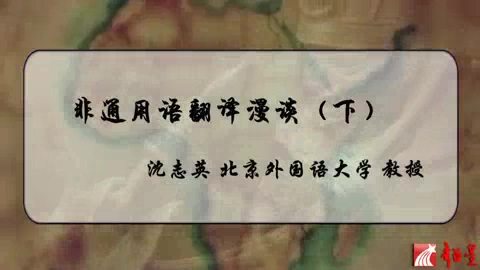 北京外国语大学 非通用语翻译漫谈 全2讲 主讲-沈志英 视频教程