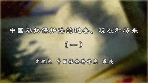 中国社会科学院 中国动物保护法的过去.现在和将来 全6讲 主讲-常纪文 视频教程