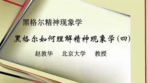 北京大学 黑格尔精神现象学 全11讲 主讲-赵敦华 视频教程