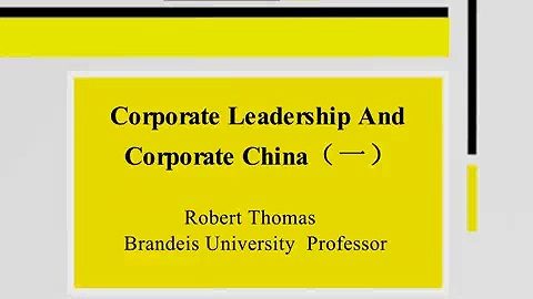 对外经济贸易大学 Corporate Leadership and Corporate China 全3讲 主讲-龚炯 视频教程