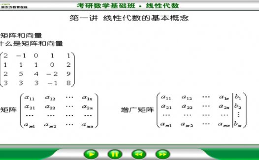 大学课程 考研数学-线性代数 全16章 主讲-佚名 视频教程