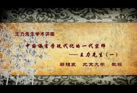 北京大学 王力先生学术讲座-中国语言学现代化的一代宗师 全3讲 主讲-郭锡良 视频教程