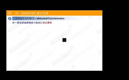 词汇6000独家精讲 全24讲 主讲-刘一男 视频教程