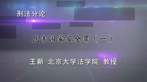 北京大学 刑法分论 全84讲 主讲-王新 视频教程