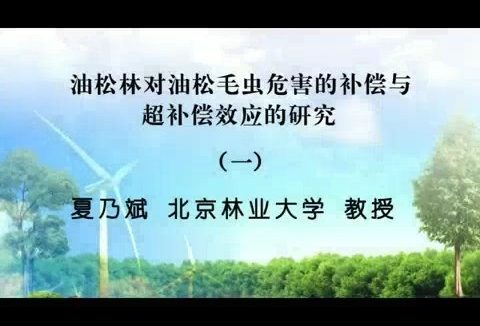 北京林业大学 油松林对油松毛虫危害的补偿与超补偿效应的研究 全5讲 主讲-夏乃斌 视频教程
