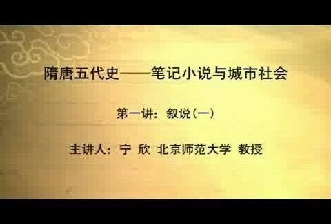 北京师范大学 隋唐五代史—笔记小说与城市社会 全54讲 主讲-宁欣 视频教程