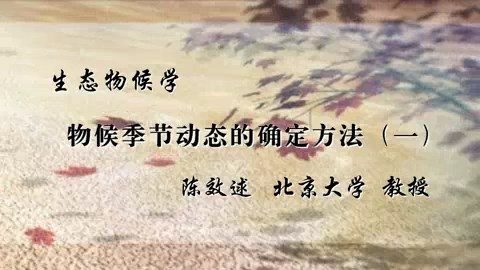 北京大学 生态物候学 全12讲 主讲-陈效逑 视频教程