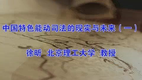 北京理工大学 中国特色能动司法的现实与未来 全5讲 主讲-徐昕 视频教程