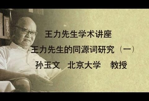 北京大学 王力先生学术讲座-王力先生的同源词研究 全7讲 主讲-孙玉文 视频教程