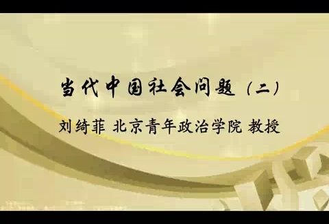 北京青年政治学院 当代中国社会问题 全49讲 主讲-刘绮菲 视频教程