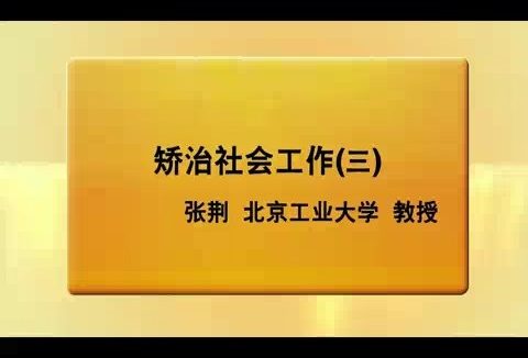 北京工业大学 矫治工作 全36讲 主讲-张荆 视频教程
